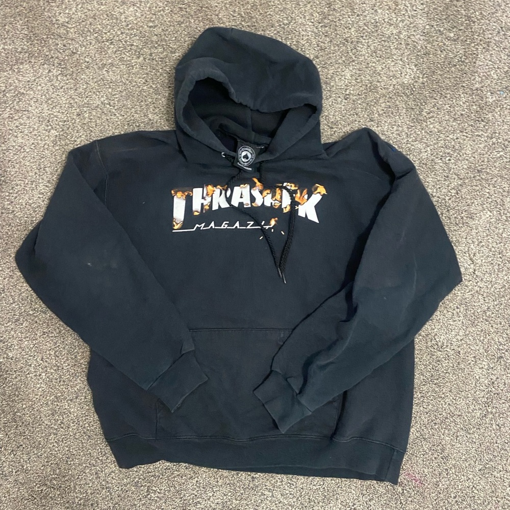 Thrasher Black and Orange Hoodie